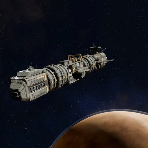 Sci Fi Industrial Colony Ship | Spacecraft models | Blendkit
