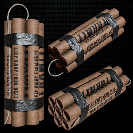 Dynamite Cluster (Low Poly)