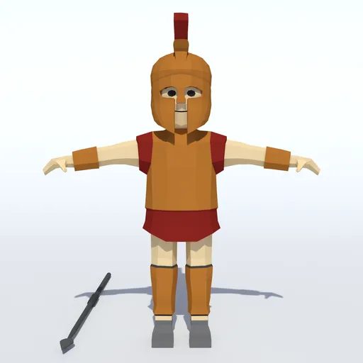Low Poly Spartan Warrior Rigged