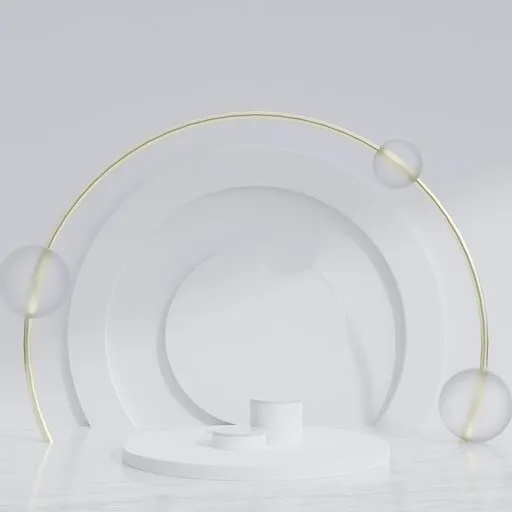 Sleek 3D-rendered minimalist podium with geometric design, ideal for product displays and Blender modeling.