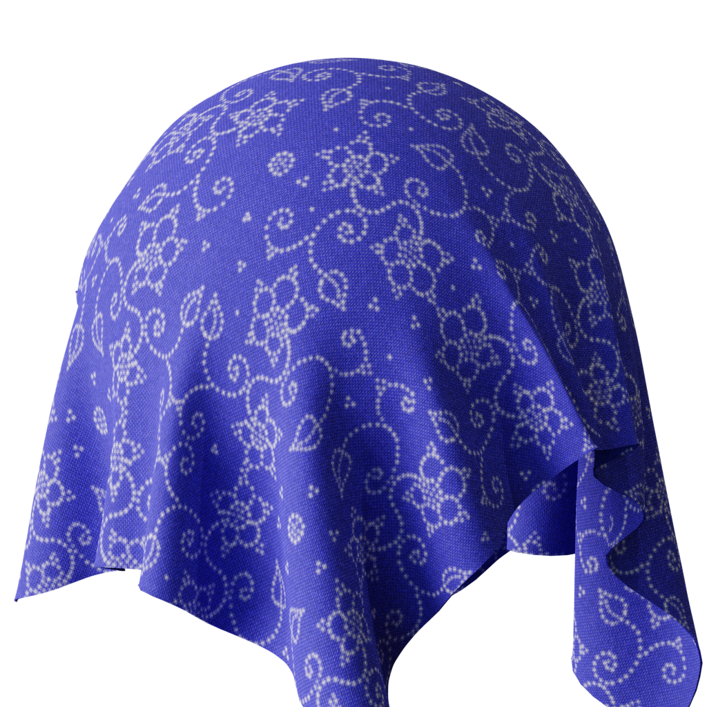 Purple dotted flower fabric | FREE fabric materials | BlenderKit