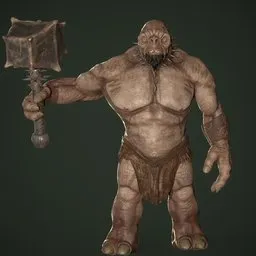 Fantasy Troll Brute - Game Ready