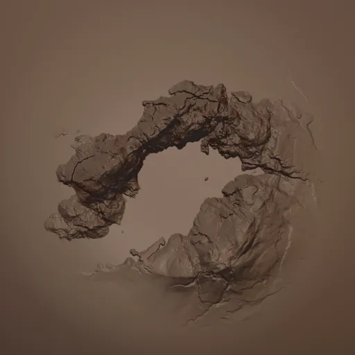 Detailed textured effect of Rock Rugged Brush for 3D modeling, ideal for Blender sculpting.