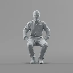 Lowpoly Male Sitting