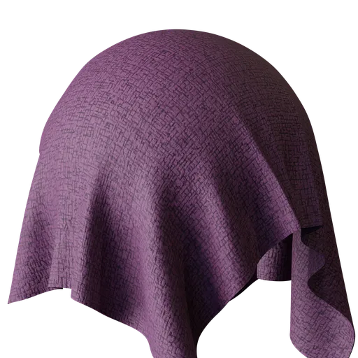 4K scanned purple maze pattern fabric texture for PBR material in Blender 3D, showcasing high-quality, realistic surface for 3D modeling.