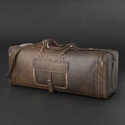 Low-poly 3D model of a leather and metal briefcase for Blender Archviz and game use, with subdivision modifier compatibility.