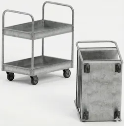Vintage Industrial Two-Tier Cart