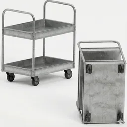 Vintage Industrial Two-Tier Cart