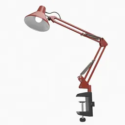Adjustable Clamp Desk Lamp - Red
