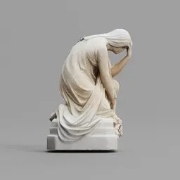 Sad woman statue