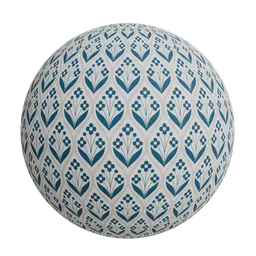 Dark blue floral motifs wallpaper