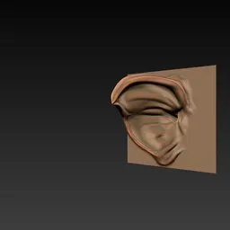 3D ER Ear Brush 14 thumbnail showing sculpted ear detail for character modeling in Blender.