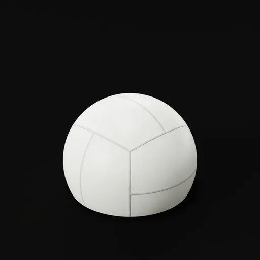 Detailed 3D model of a white inflatable Kinball ball isolated on black, designed for extreme Blender animations.