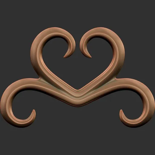 Decorative 3D model sculpting brush creating intricate ornamentation, compatible with Blender sculpt tools.