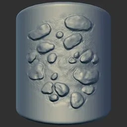 ER Dragon Brush 181 imprint for 3D sculpting, creates detailed reptilian textures in Blender 3D models.