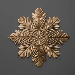 Gold classical ornament 3D model for Blender, high-quality detailing for design enhancement.
