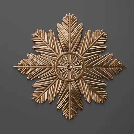Gold classical ornament 3D model for Blender, high-quality detailing for design enhancement.