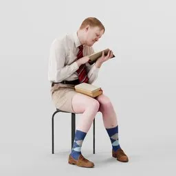 Student sitting and reading