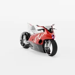 Detailed 3D rendering of futuristic electric sport motorcycle, Blender compatible, showcasing innovative design.