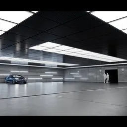 Spacious 3D-rendered modern underground parking layout, customizable for Blender Cycles.