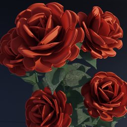 "Parametric red roses in a vase on a table, rendered in 8k using Unreal Engine. This hyperdetailed 3D model is perfect for creating beautiful floral arrangements in Blender 3D. Add depth and color to your designs with these realistic roses."