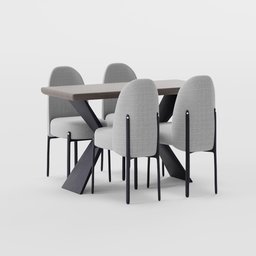 Minimalist Dining Table Grey Chair