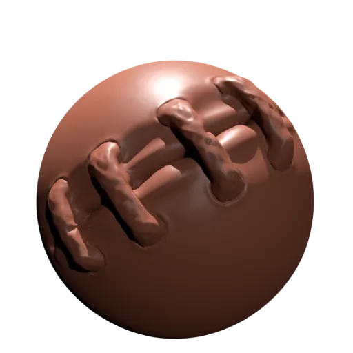 Detailed 3D sculpting brush imprint of braided stitches resembling human scars for Blender modeling.