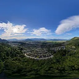 Residential Homes Sunny Clouds Aerial