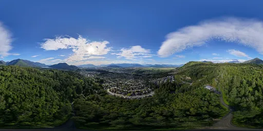 Residential Homes Sunny Clouds Aerial