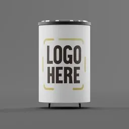 Detailed 3D Blender model of a mobile Barrel Cooler for bar settings, featuring placeholder for customization.