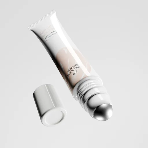 Cosmetics roller tube white bg setup
