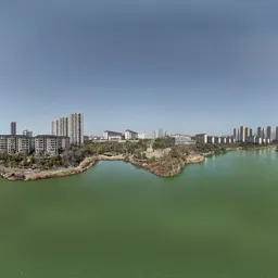 Highsky bluesky clouds green lake