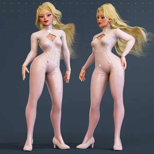 Stylized Sci-Fi Blonde Female Hero