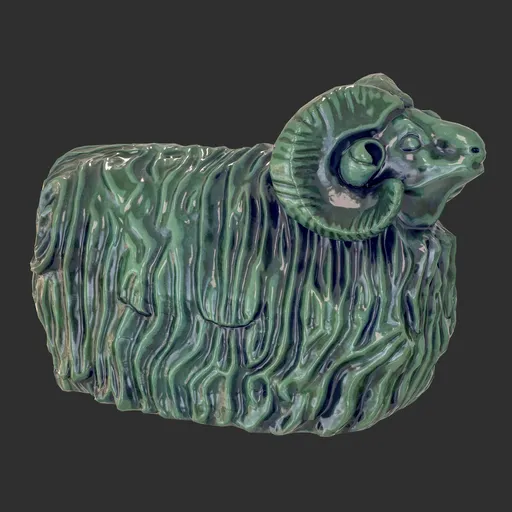 Garden ram Porcelain green statue