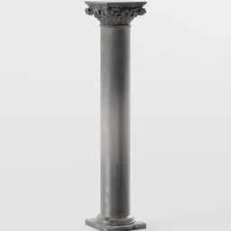 3D Blender model of a detailed stone pillar with high-resolution textures, suitable for architectural rendering.