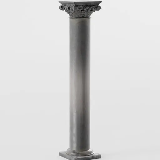 3D Blender model of a detailed stone pillar with high-resolution textures, suitable for architectural rendering.