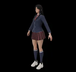 Female School Uniform Character