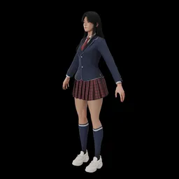 Female School Uniform Character