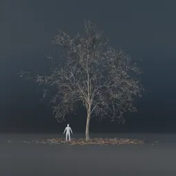 Oak Tree - Thin Trunk (Winter)