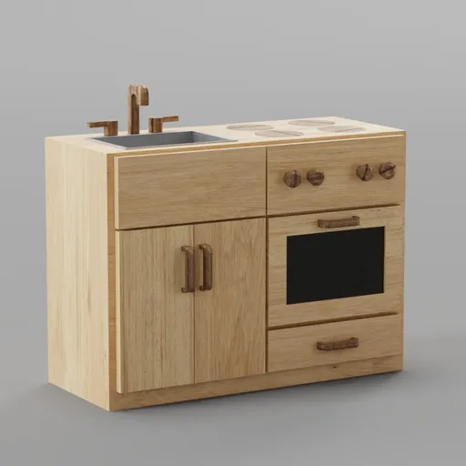 Kids Wood Kitchen Playset