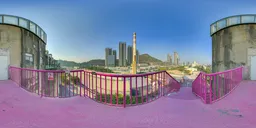 Purple stairs at sunset