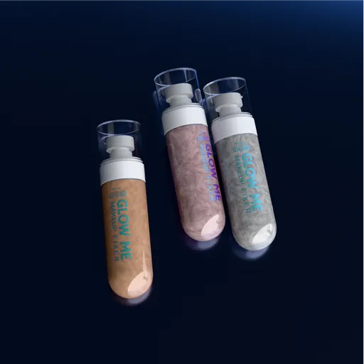 Glitter makeup fixer rolling animation