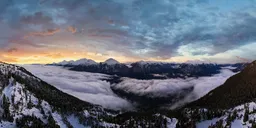 Dramatic Sunset Winter Landscape