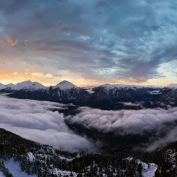 Dramatic Sunset Winter Landscape