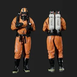 Hazmat Specialist Checking Pose Orange