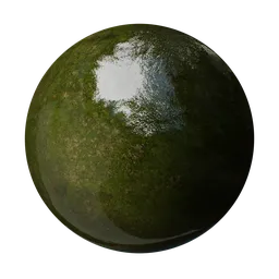 High-resolution mossy surface PBR texture for 3D rendering, ideal for natural ground scenes in Blender and other 3D applications.
