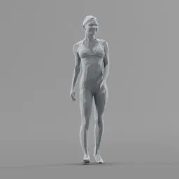 Lowpoly Female Underwear Walking