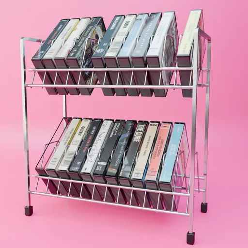 A tape rack full of good music
