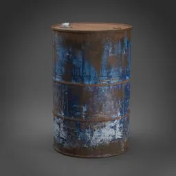 Weathered Blue Barrel