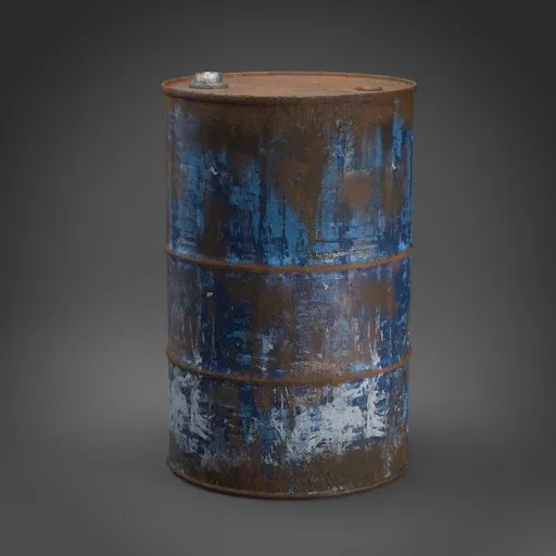 Weathered Blue Barrel